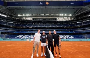 La foto incompleta de Florentino Pérez, por un día juez de silla: con Nadal, pero sin Federer en el Bernabéu