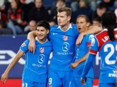Un eficaz Atlético derrota a Osasuna y mete en problemas a los de Lisci