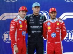 Russell caza la ‘pole’ seguido de los Ferrari y Verstappen se estrella contra el muro de su casa