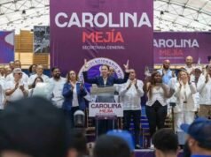 Carolina Mejía promete recompensar a quienes la apoyen