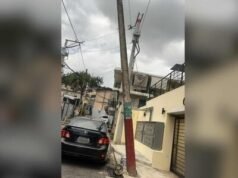 En Mata Hambre temen que poste inclinado cause una tragedia