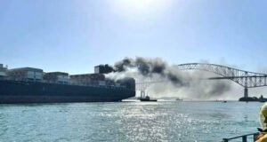 Un muerto en incendio que afectó al puente sobre el Canal de Panamá